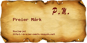 Preier Márk névjegykártya